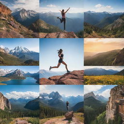 Generate images that embody the theme of motivation. Incorporate symbols of determination, achievement, success, and growth against stunning natural backdrops.