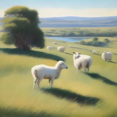 The artist painted a beautiful landscape featuring sheep fescue as the prominent grass species.