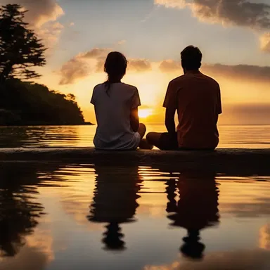 Watching a beautiful sunset together can be such a turn-on for couples in love.