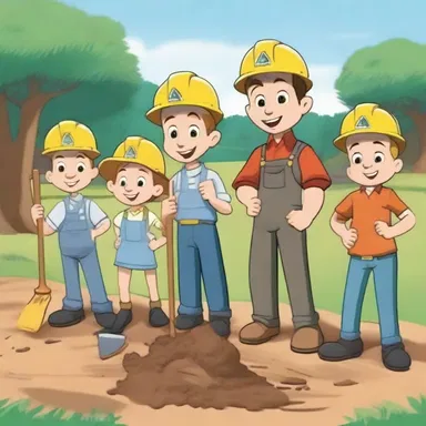 In the animated series, the characters organized a groundbreaking ceremony for their new clubhouse, complete with shovels and hard hats.