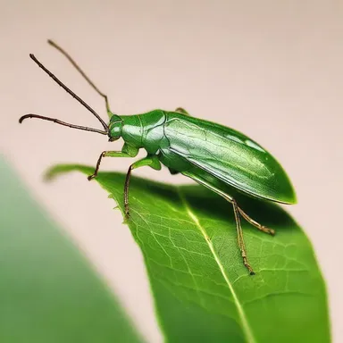 As they strolled through the garden, she admired the delicate beauty of a mirid bug perched on a leaf.