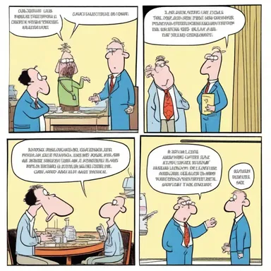 The comic strip portrayed a hilarious and ridiculous misunderstanding between two characters, leading to humorous consequences.