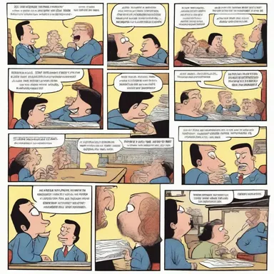 The exaggerated facial expressions and outlandish situations in the comic strip made the story more ridiculous than entertaining.