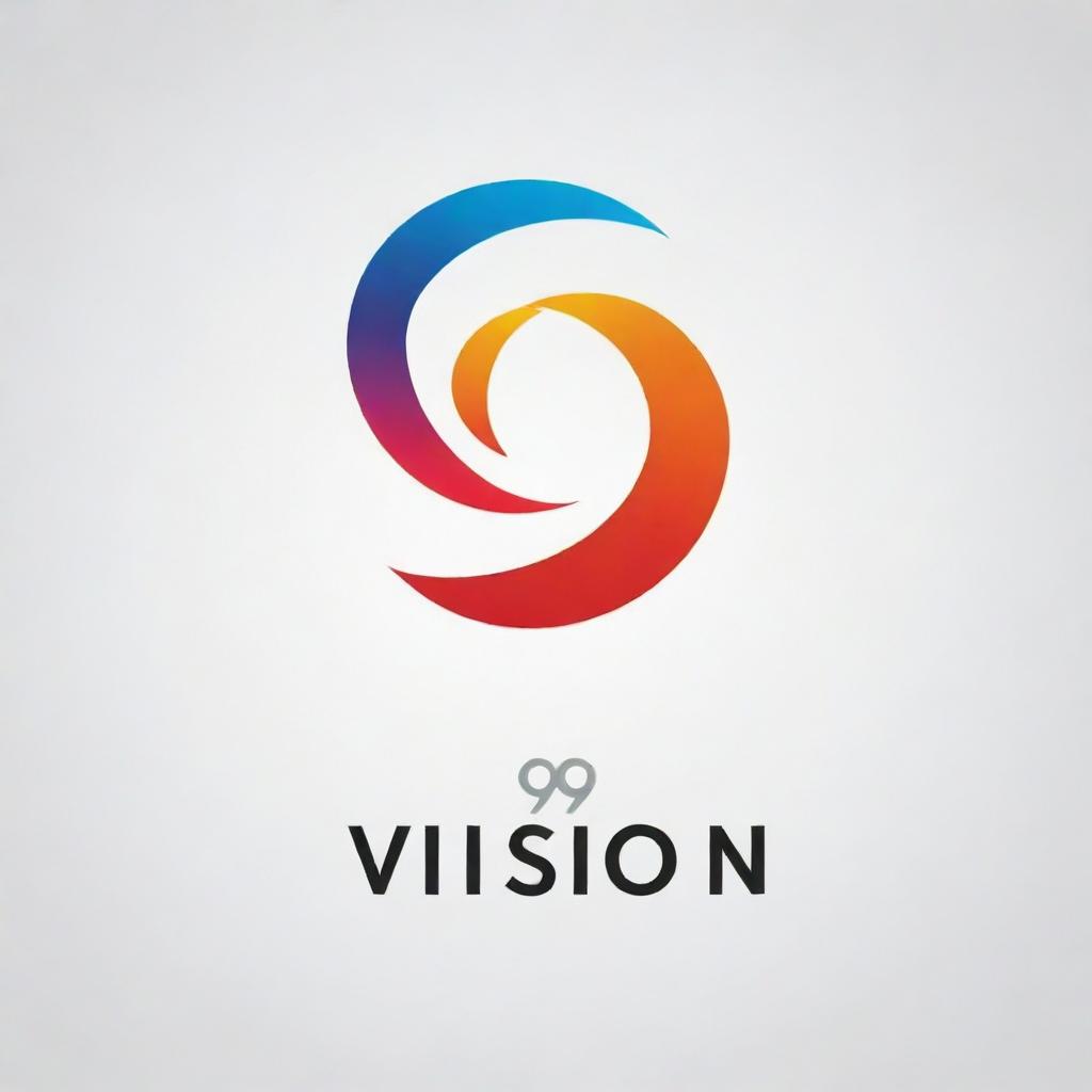 A sleek and modern logo for a company called '9 Vision', involving elements of innovation and vision in design. Use bold colors for emphasis. 