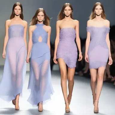 The lilac-blue dress was the highlight of the fashion show, catching everyone's attention.