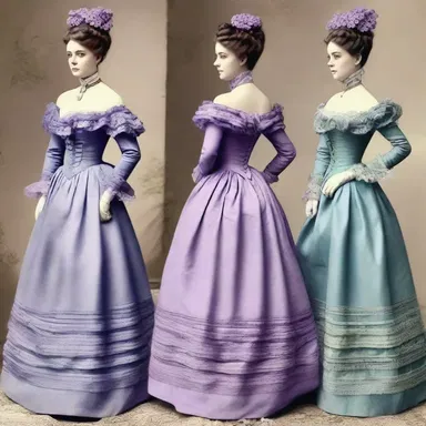 During the Victorian era, lilac-blue was a popular color for women's dresses, symbolizing femininity and elegance.