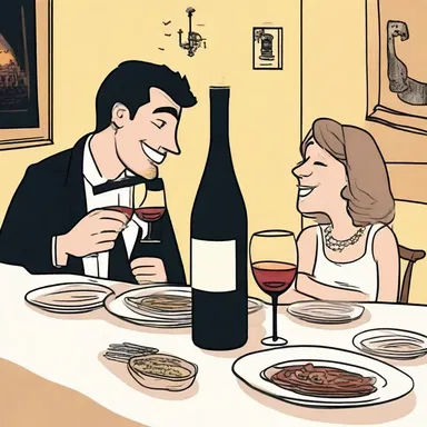 They enjoyed a candlelit dinner with a not bad bottle of wine.
