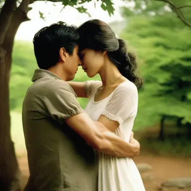 In the romantic movie, the dispossessed couple finds solace in each other's arms.
