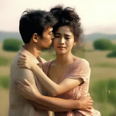 In the romantic movie, the dispossessed couple finds solace in each other's arms.