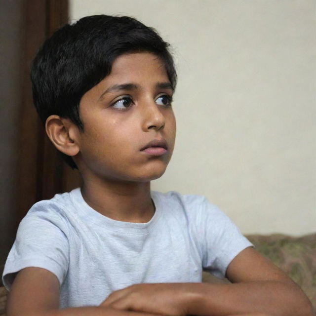 A boy named Shivansh engrossed in watching television.