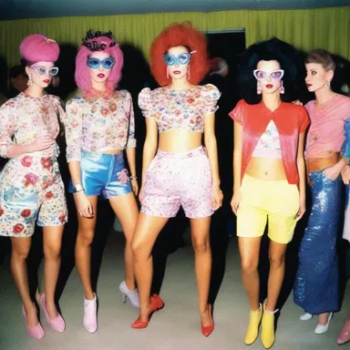 Her lowbrow fashion sense was evident by her choice of tacky and outdated clothes at the party.