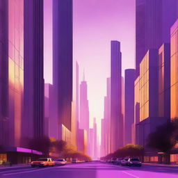 A high-resolution digital art image that depicts a futuristic cityscape