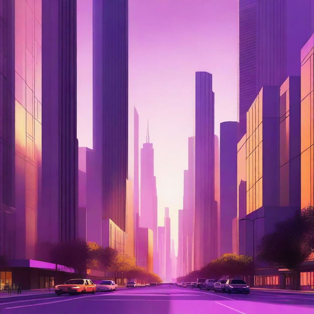 A high-resolution digital art image that depicts a futuristic cityscape