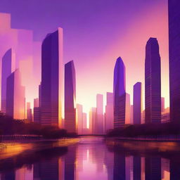 A high-resolution digital art image that depicts a futuristic cityscape