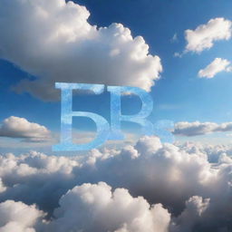 3D rendering of the name 'EDRESS' prominently displayed against a scenic sky scattered with luminous, fluffy clouds