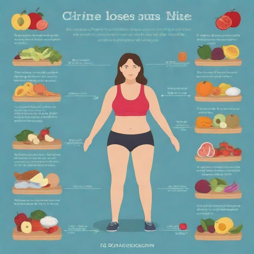 An infographic in Bahasa Indonesia detailing the process of weight loss, including balanced diet, exercise routines, and helpful tips.