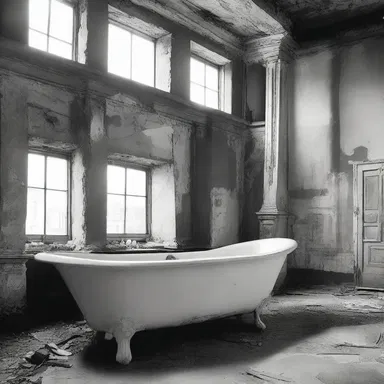 The black-and-white photographs of the building capture its raw beauty, preserved by the stop bath during the developing process.
