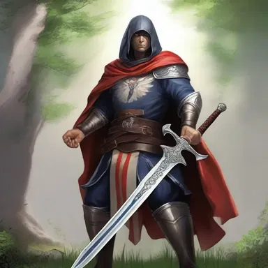 In the fantasy realm, the hero wielded a magical sword engraved with patriotic symbols that infused them with love and loyalty for their homeland.