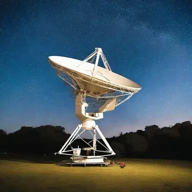 Under a starry night sky, the couple used a goniometer to align their radio telescope and share a romantic moment stargazing together.