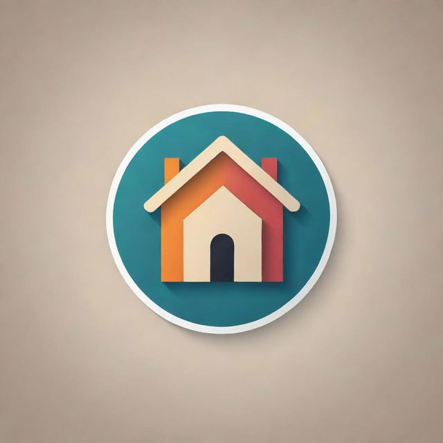 Create a real estate logo with modern design elements, consisting of a stylized house and key elements like clean lines and a professional color palette.