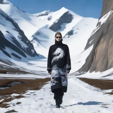 The fashion designer incorporated a mountain chain motif into their latest collection, with prints of snow-capped peaks and rugged cliffs.