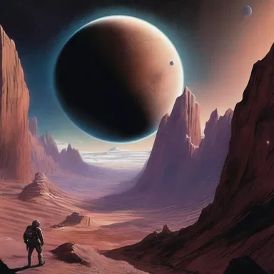 In the science fiction novel, a space expedition discovers an unknown planet with a massive mountain chain encircling its equator.