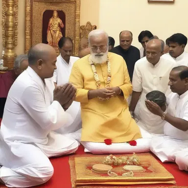 The guru conducted a behind-the-scenes ceremony for his most devoted followers.
