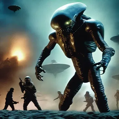 The science fiction film featured a climactic battle against a zillion invading aliens.
