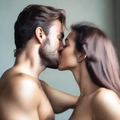 As the two lovers shared a passionate kiss, the woman suddenly showed symptoms of opisthotonos due to the intense emotional experience.