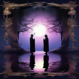 A high-quality digital art piece depicting the entwined realms of shadow and humanity