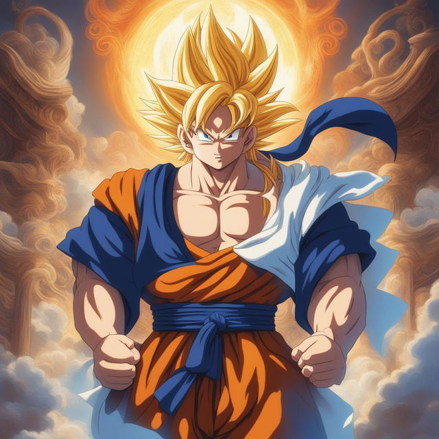 This revised image presents Goku in a more profound religious context