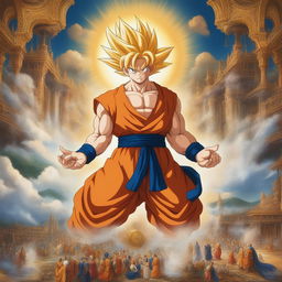 This revised image presents Goku in a more profound religious context