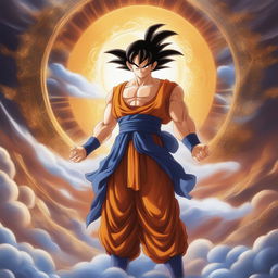 This revised image presents Goku in a more profound religious context