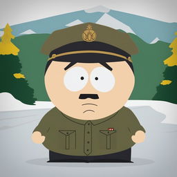 This is an image of Adolf Hitler drawn as a South Park character