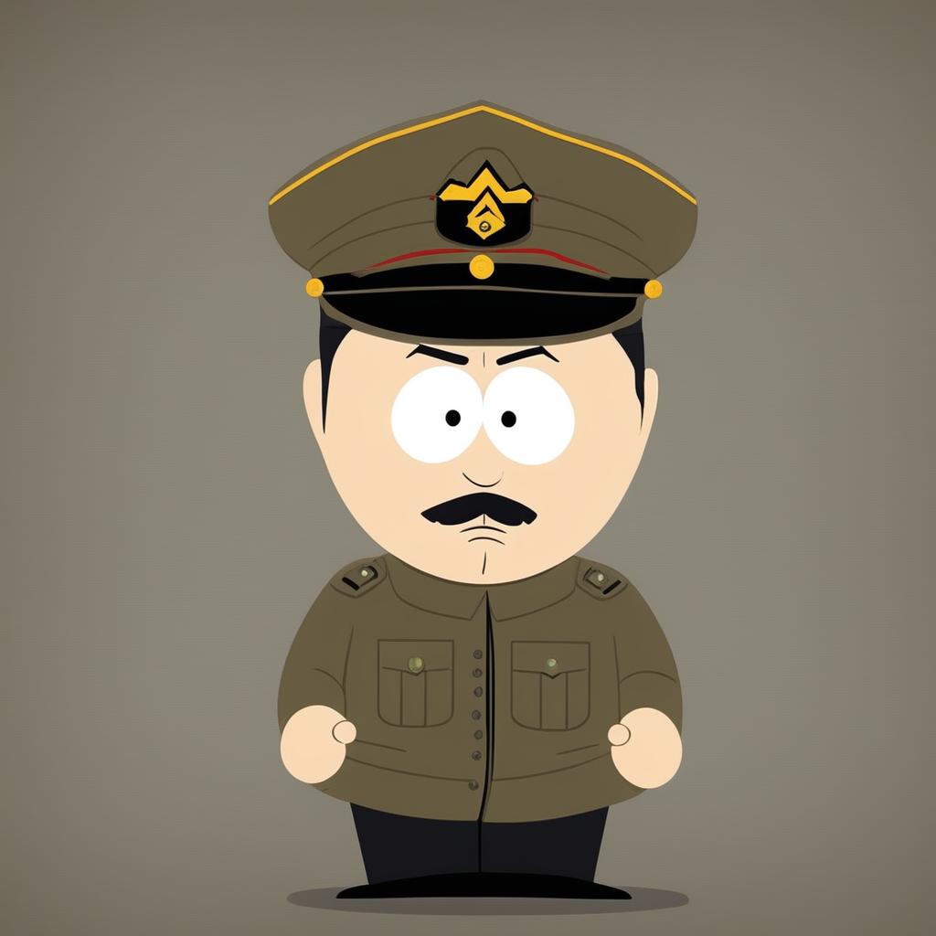 This is an image of Adolf Hitler drawn as a South Park character