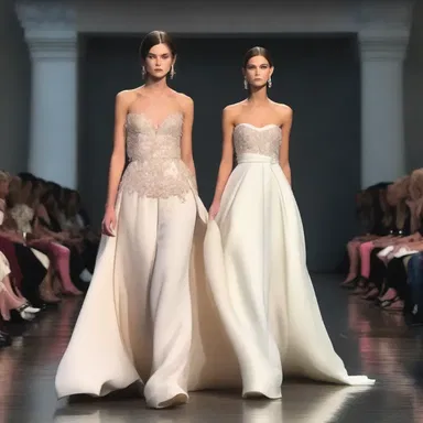 The latest fashion show featured a stunning collection of elegant gowns accompanied by models performing the soft-shoe shuffle on the runway.
