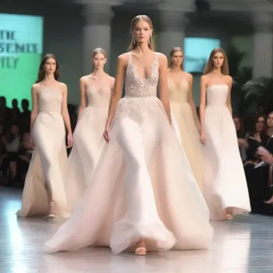The latest fashion show featured a stunning collection of elegant gowns accompanied by models performing the soft-shoe shuffle on the runway.