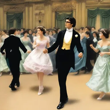 In the classic novel, the protagonist attends a ball where the guests entertain themselves with the enchanting soft-shoe shuffle.