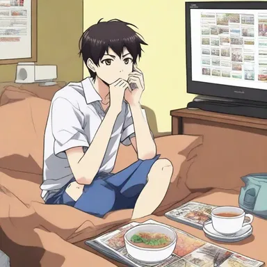 He spent an overmuch amount of time binge-watching anime series.