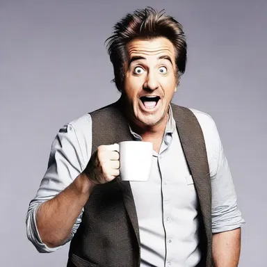 The comedian drank overmuch coffee before his performance and couldn't stop making jokes.