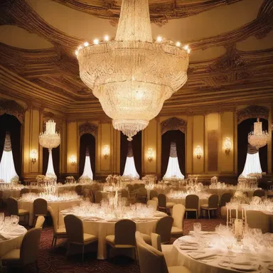 The grand ballroom was filled with opulent chandeliers, giving it an overmuch sense of luxury.