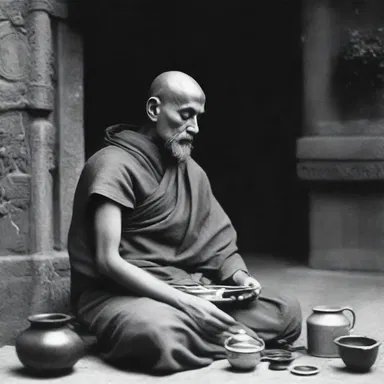 The devout monk practiced asceticism and believed in abstaining from overmuch worldly possessions.