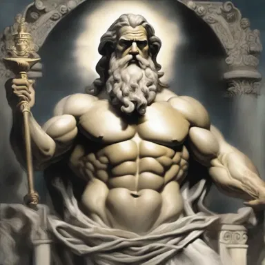 In Greek mythology, Zeus was often depicted with an overmuch amount of power and authority, ruling over both gods and humans with great influence.