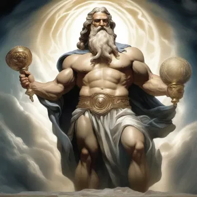 In Greek mythology, Zeus was often depicted with an overmuch amount of power and authority, ruling over both gods and humans with great influence.