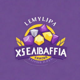 Create a joyful and cheerful-themed logo featuring the text 'gembirapedia' combined with colors purple, yellow, and white.