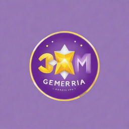 Generate a joyful and cheerful logo featuring the text 'gembirapedia'. The color scheme consists of purple, yellow, and white.