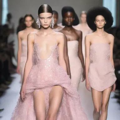 The runway show was filled with models strutting effortlessly and endlessly in the latest couture designs.