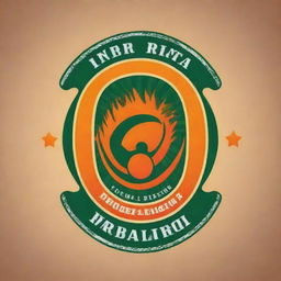 A strikingly vibrant logo for a cricket team named 'Indira 11'. The logo should feature cricketing elements and subtly embed the essence of Indian culture.