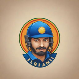 A strikingly vibrant logo for a cricket team named 'Indira 11'. The logo should feature cricketing elements and subtly embed the essence of Indian culture.