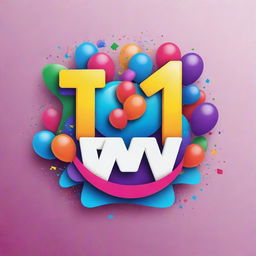 A vibrant, festive-themed logo design for 'TUPV @47' decorated with party elements and cheerful colors